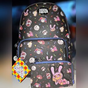 Brand New! The Amazing Digital Circus Mini Backpack + Cardholder With Zipper